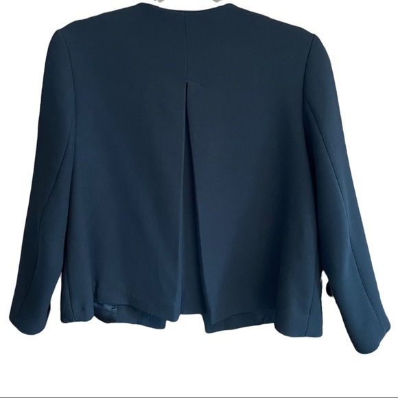 Zara Basic Navy Cropped Button Accent Jacket - Picture 2 of 7